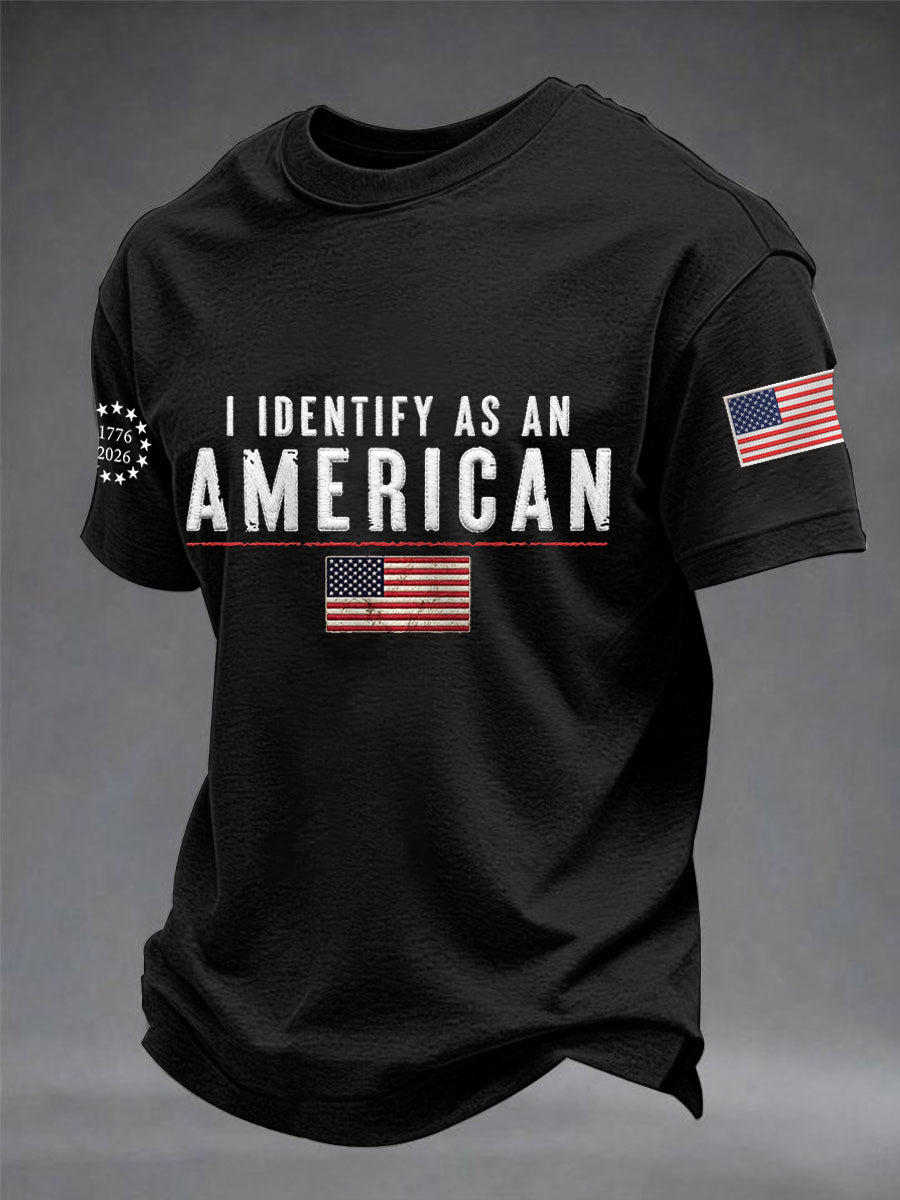 Men's I Identify As An American Casual Patriot Tee gracestitchs