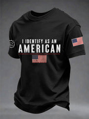 Men's I Identify As An American Casual Patriot Tee gracestitchs