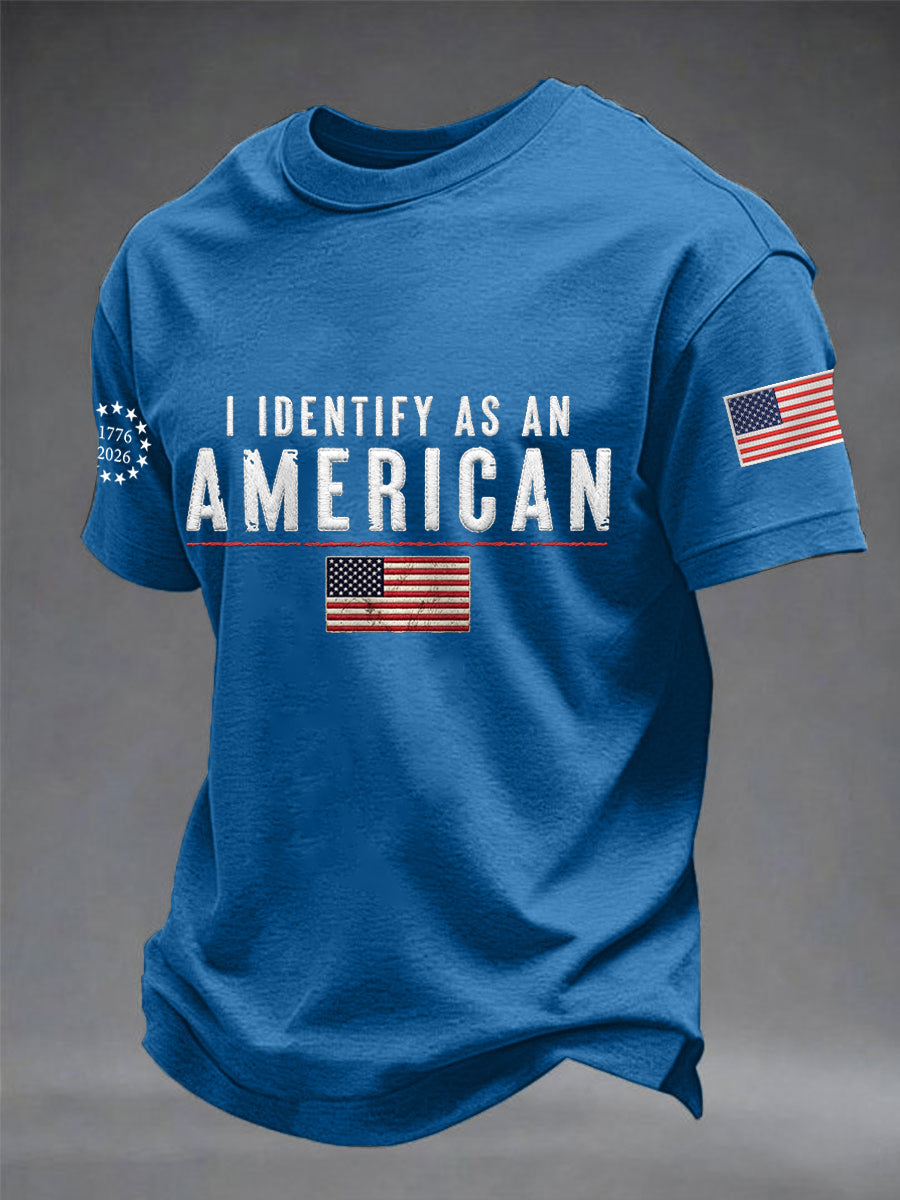 Men's I Identify As An American Casual Patriot Tee gracestitchs