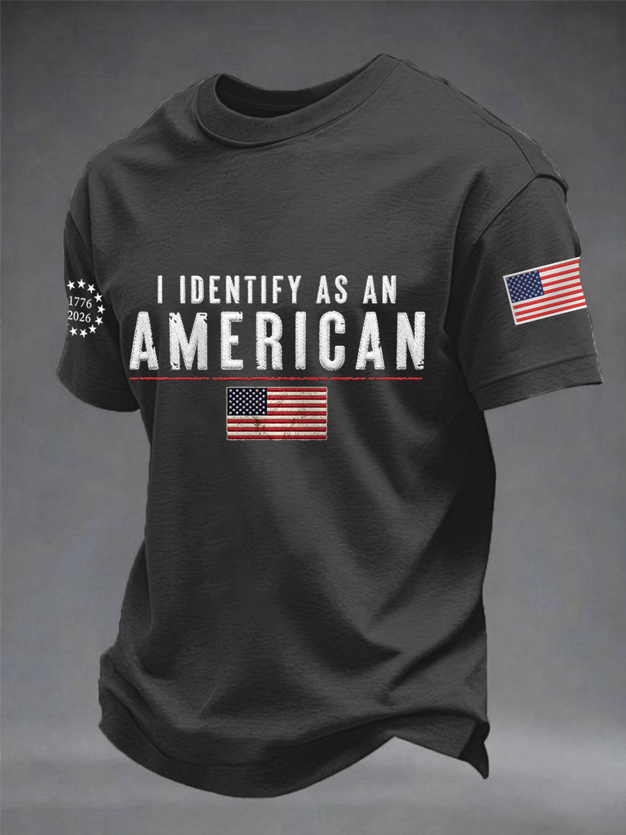 Men's I Identify As An American Casual Patriot Tee gracestitchs