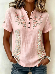 Women's Floral Print short-sleeved T-shirt gracestitchs
