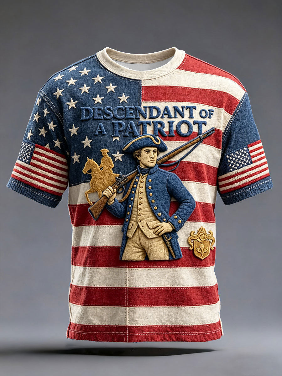 Men's 4th of July Descendant of Patroit Print T-shirt gracestitchs