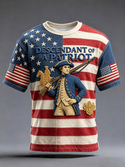 Men's 4th of July Descendant of Patroit Print T-shirt gracestitchs
