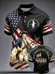 Men's 4th of July Descendant of Patroit Print Casual Tops gracestitchs