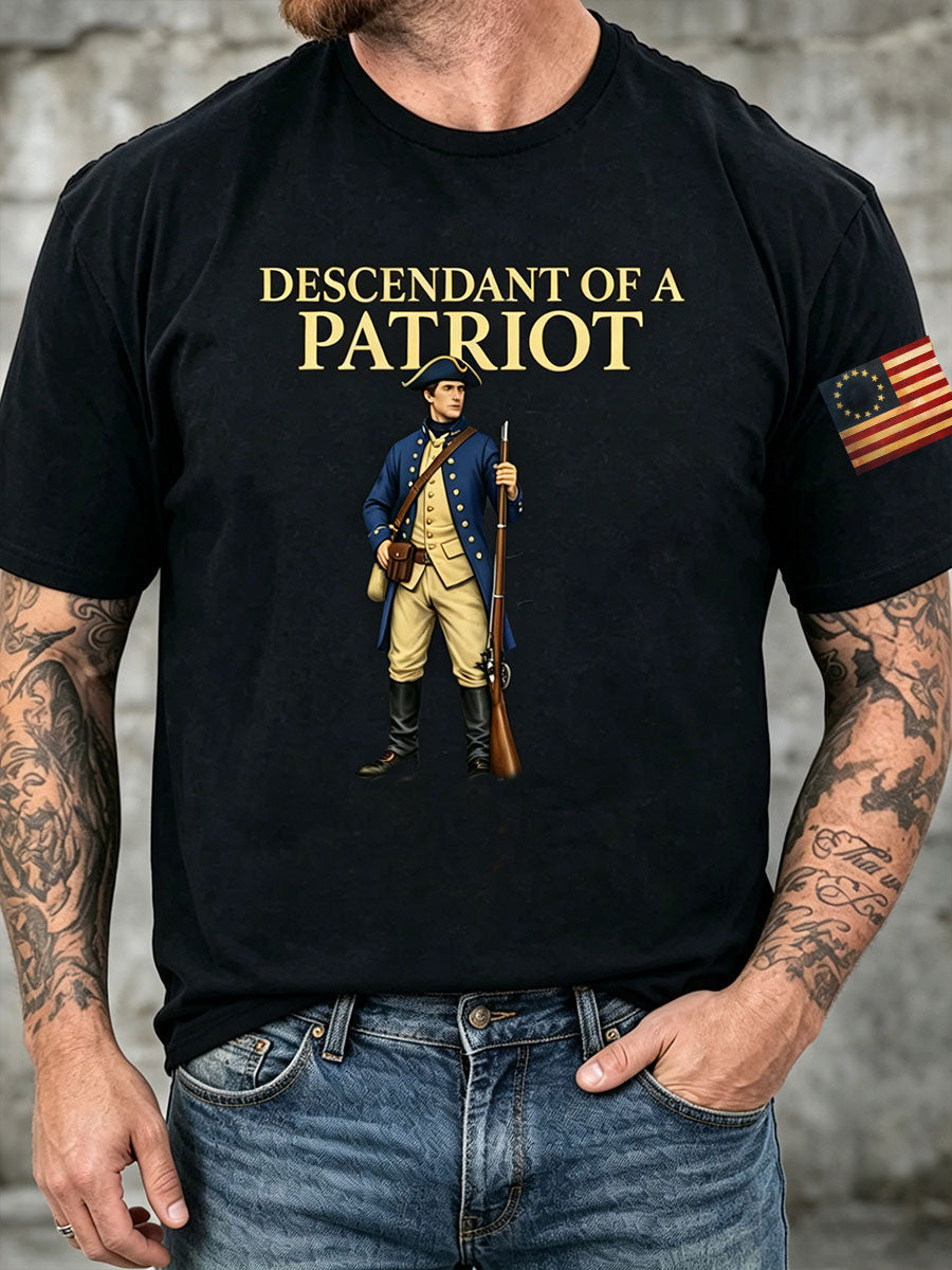 Men's 4th of July Descendant of Patroit Print T-shirt gracestitchs