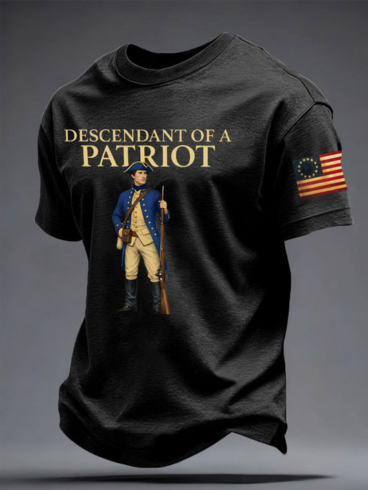 Men's 4th of July Descendant of Patroit Print T-shirt gracestitchs