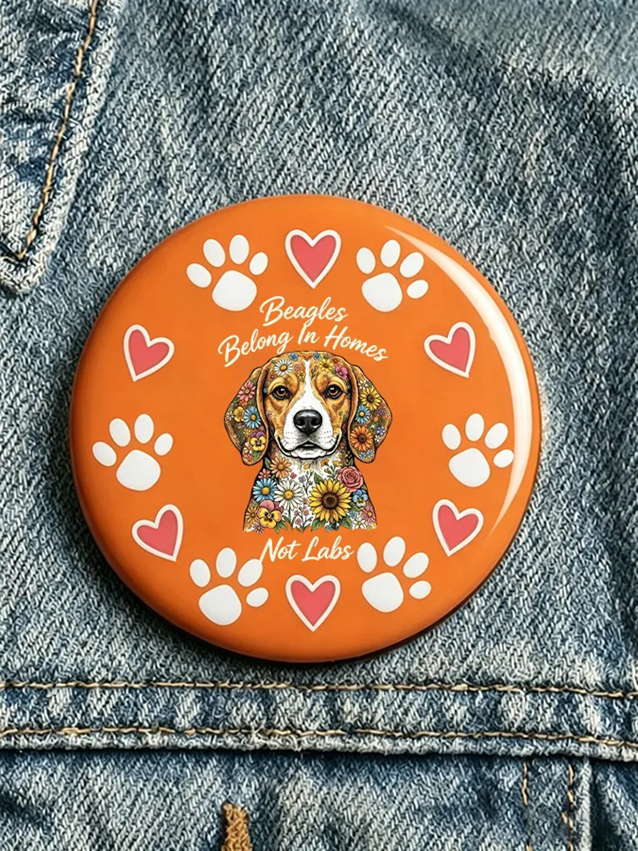 Unisex Save The Beagles Print Brooch gracestitchs
