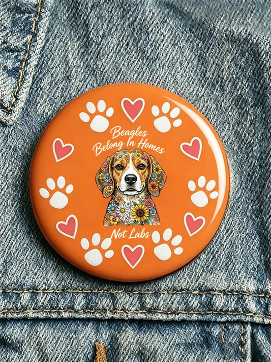 Unisex Save The Beagles Print Brooch gracestitchs