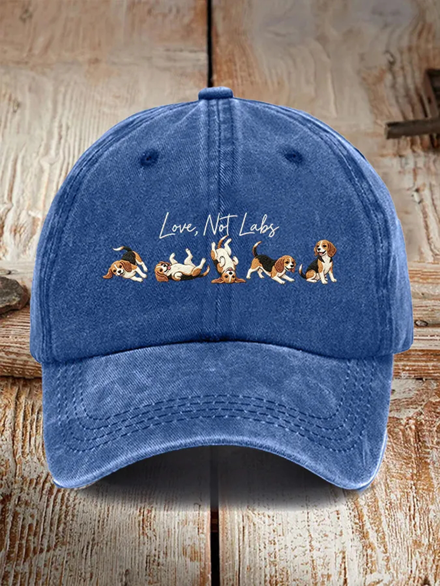 Unisex Love Not Labs Save The Beagles Print Hat gracestitchs