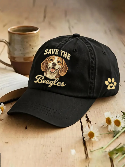 Unisex Save The Beagles Print Hat gracestitchs