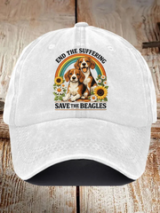 Unisex Save The Beagles Print Hat gracestitchs