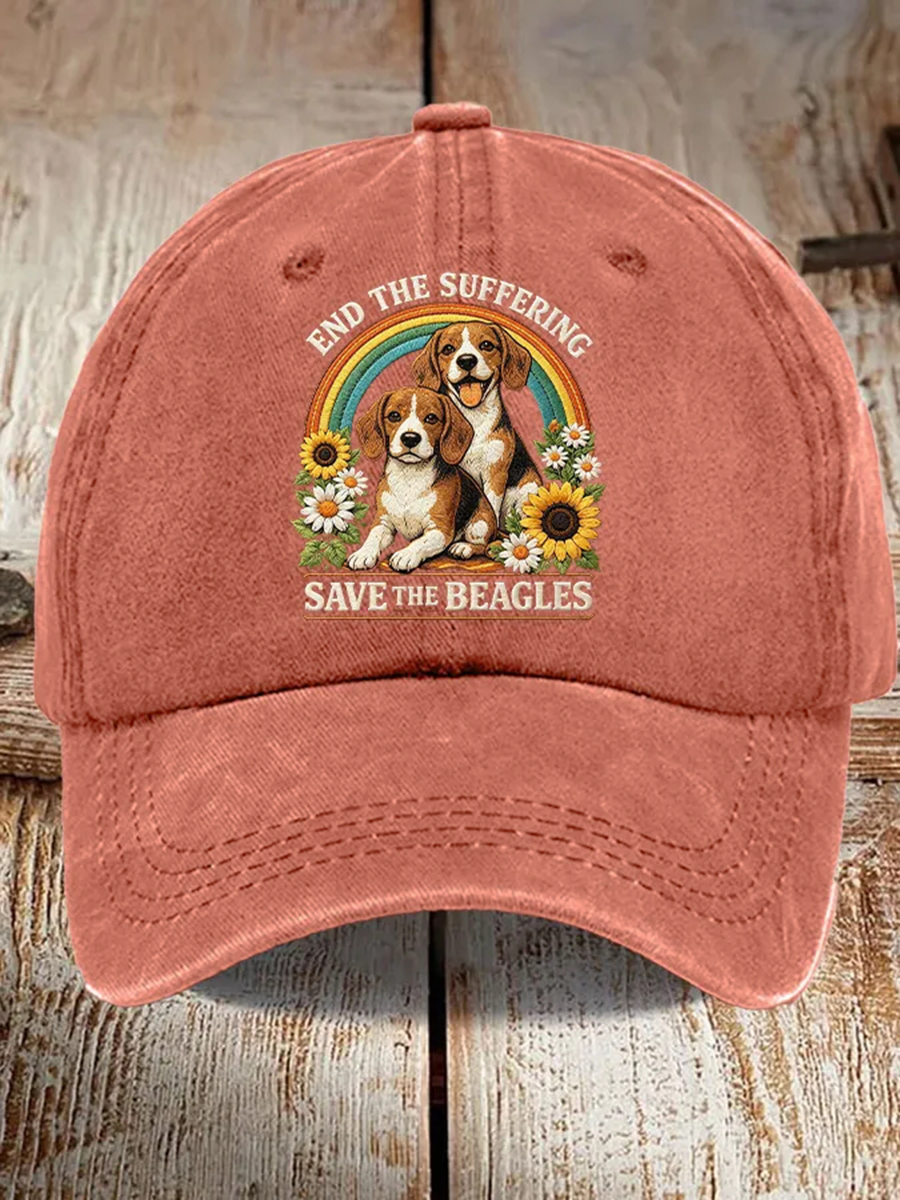 Unisex Save The Beagles Print Hat gracestitchs