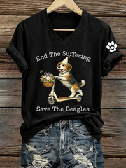 Women's End The Suffering Save The Beagles Short-sleeved T-shirt gracestitchs