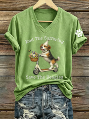 Women's End The Suffering Save The Beagles Short-sleeved T-shirt gracestitchs