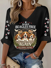 Women's Save The Beagles Waffle T-shirt gracestitchs