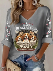 Women's Save The Beagles Waffle T-shirt gracestitchs