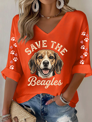 Women's Save The Beagles Waffle T-shirt gracestitchs