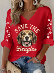 Women's Save The Beagles Waffle T-shirt gracestitchs