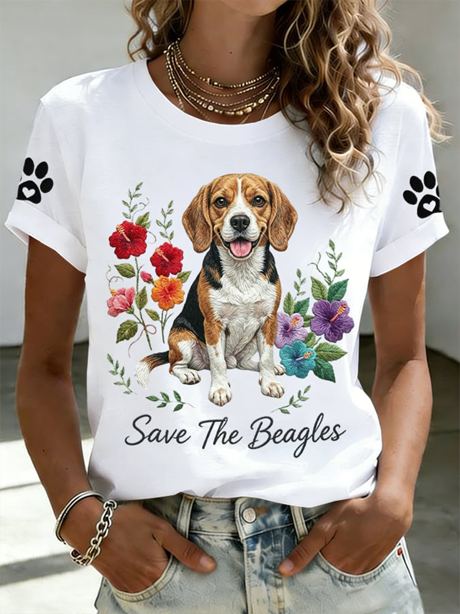 Women's Save The Beagles Short-sleeved T-shirt gracestitchs
