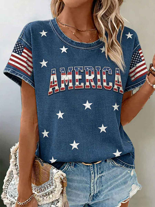 Women's America Printed T-shirt