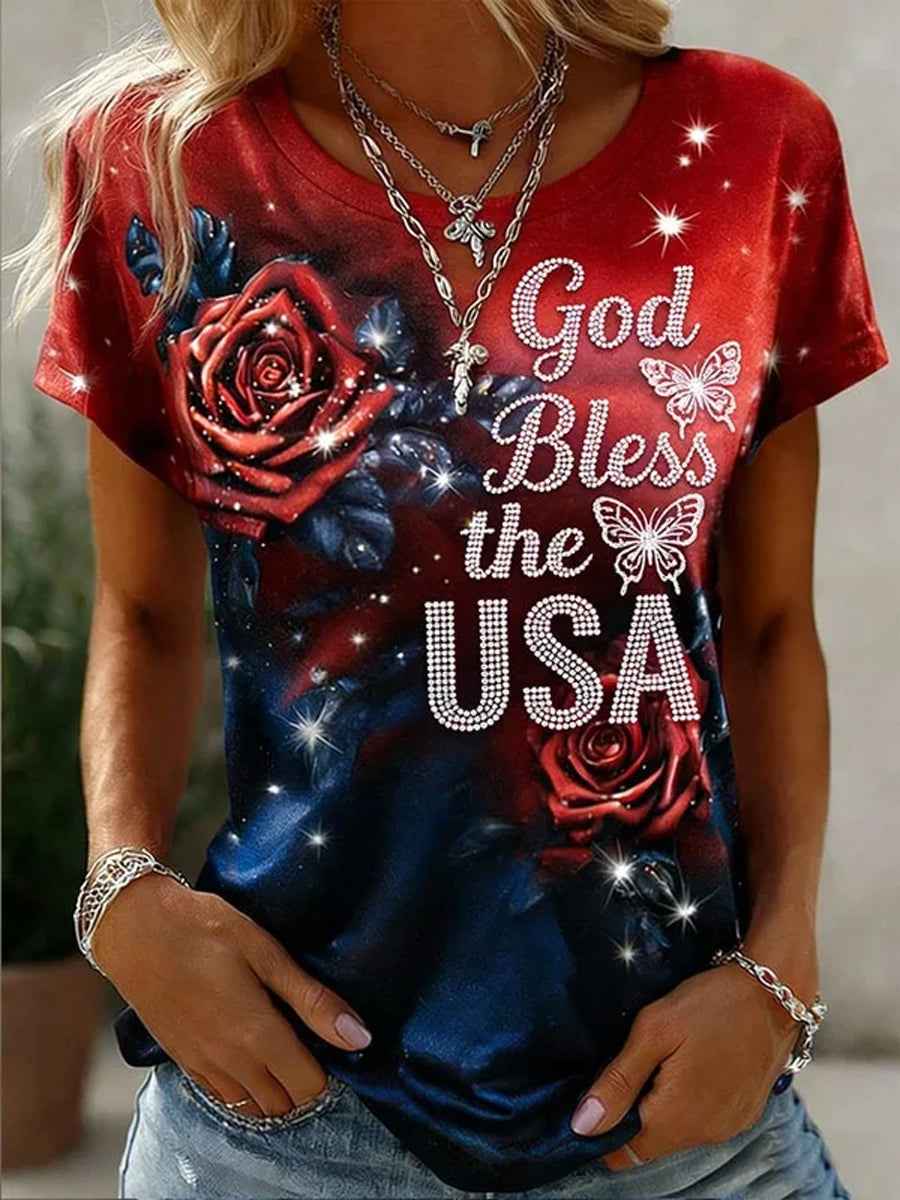Women's America Printed T-shirt