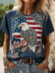 Women's American Eagle Print Casual T-Shirt