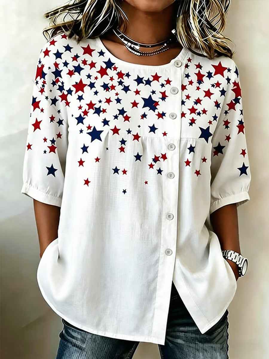 Women's Independence Day Print Top