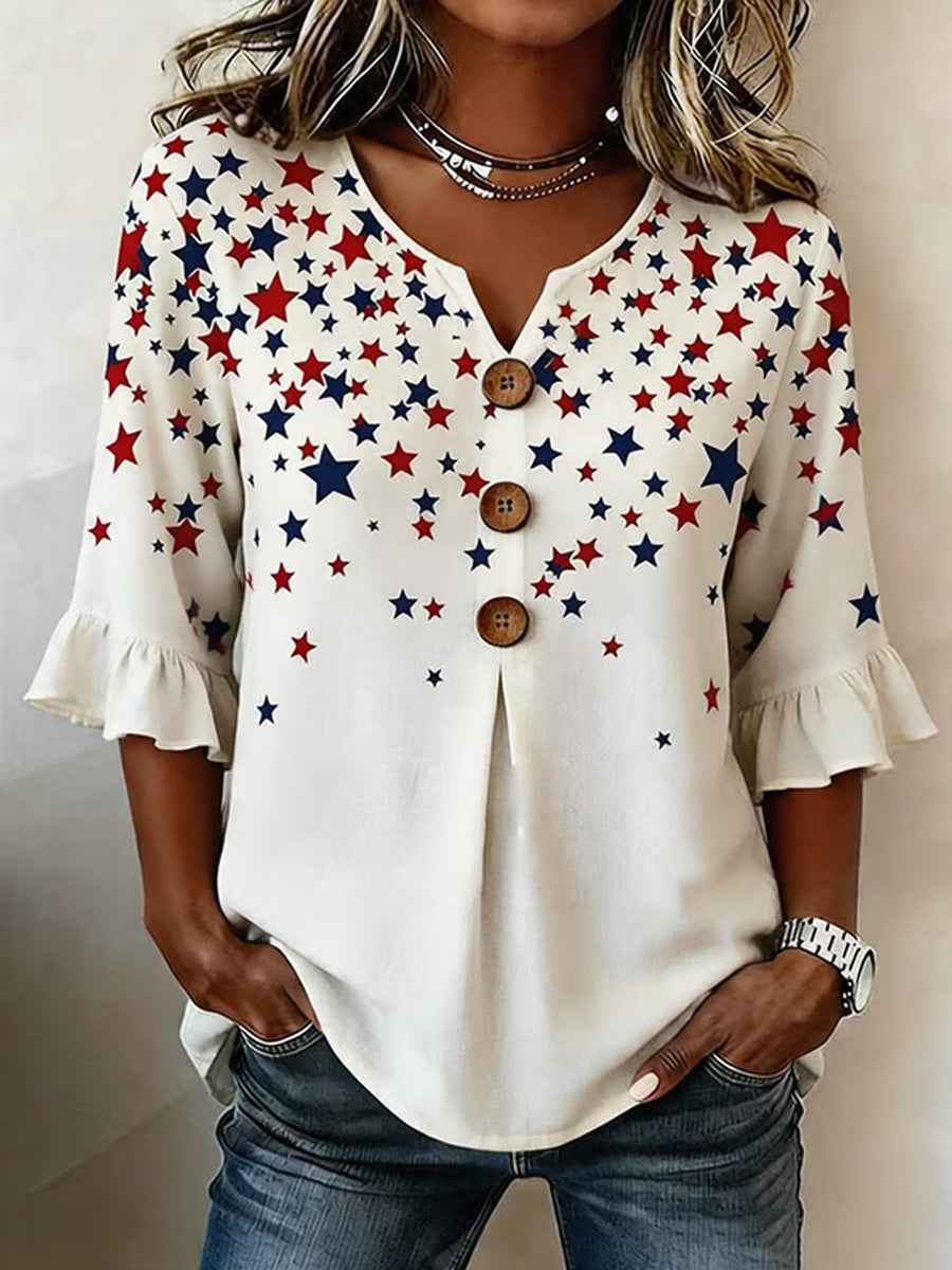 Women's Independence Day Print Top