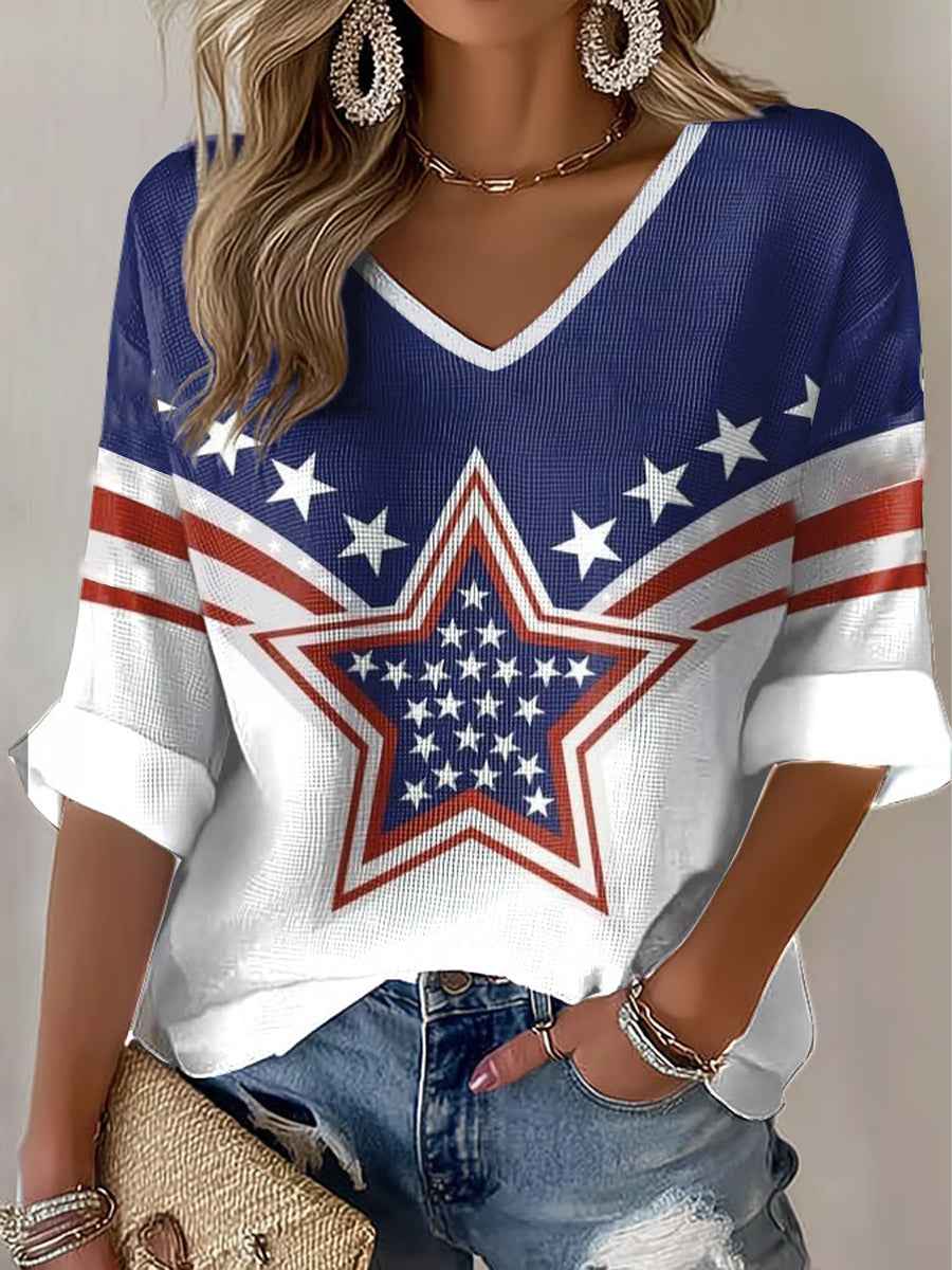Women's America Print Casual T-shirt