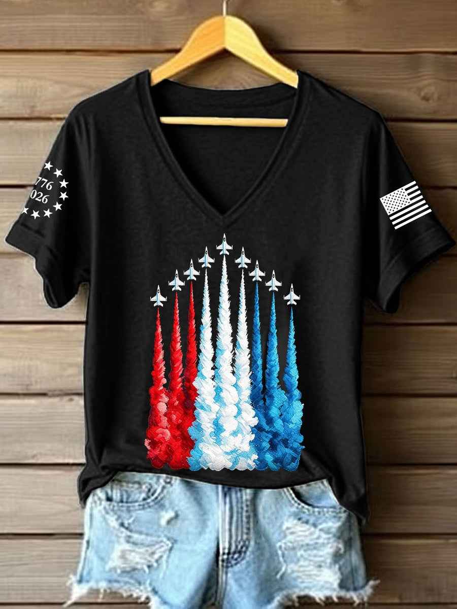 Women's America 1776-2026 V-Neck T-Shirt