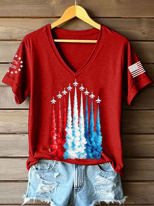 Women's America 1776-2026 V-Neck T-Shirt