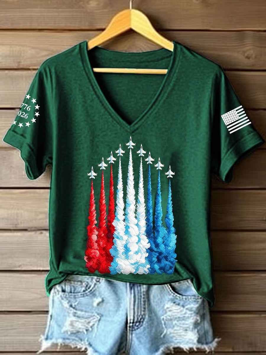Women's America 1776-2026 V-Neck T-Shirt