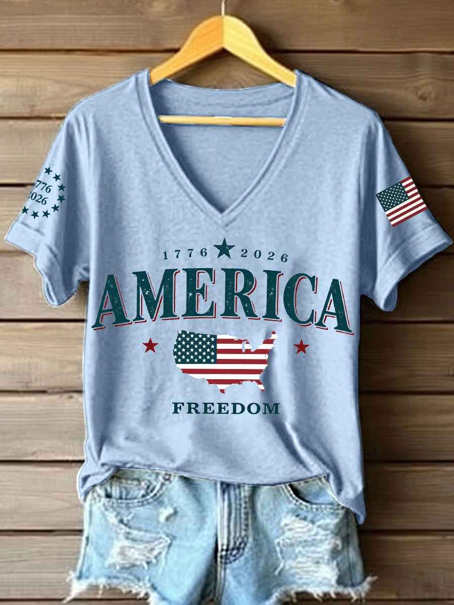 Women's America 1776-2026 V-Neck T-Shirt