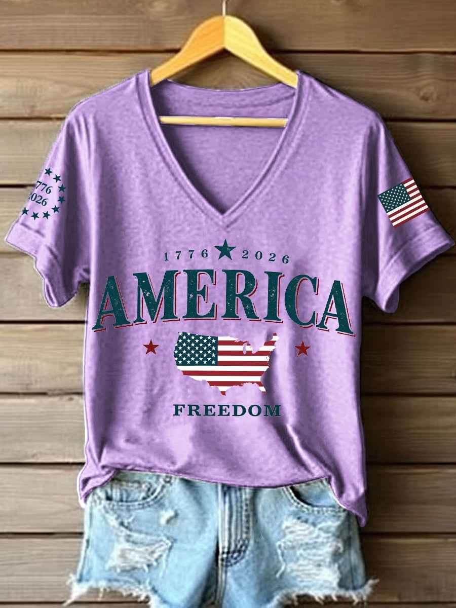 Women's America 1776-2026 V-Neck T-Shirt