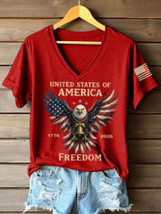 Women's America 1776-2026 V-Neck T-Shirt