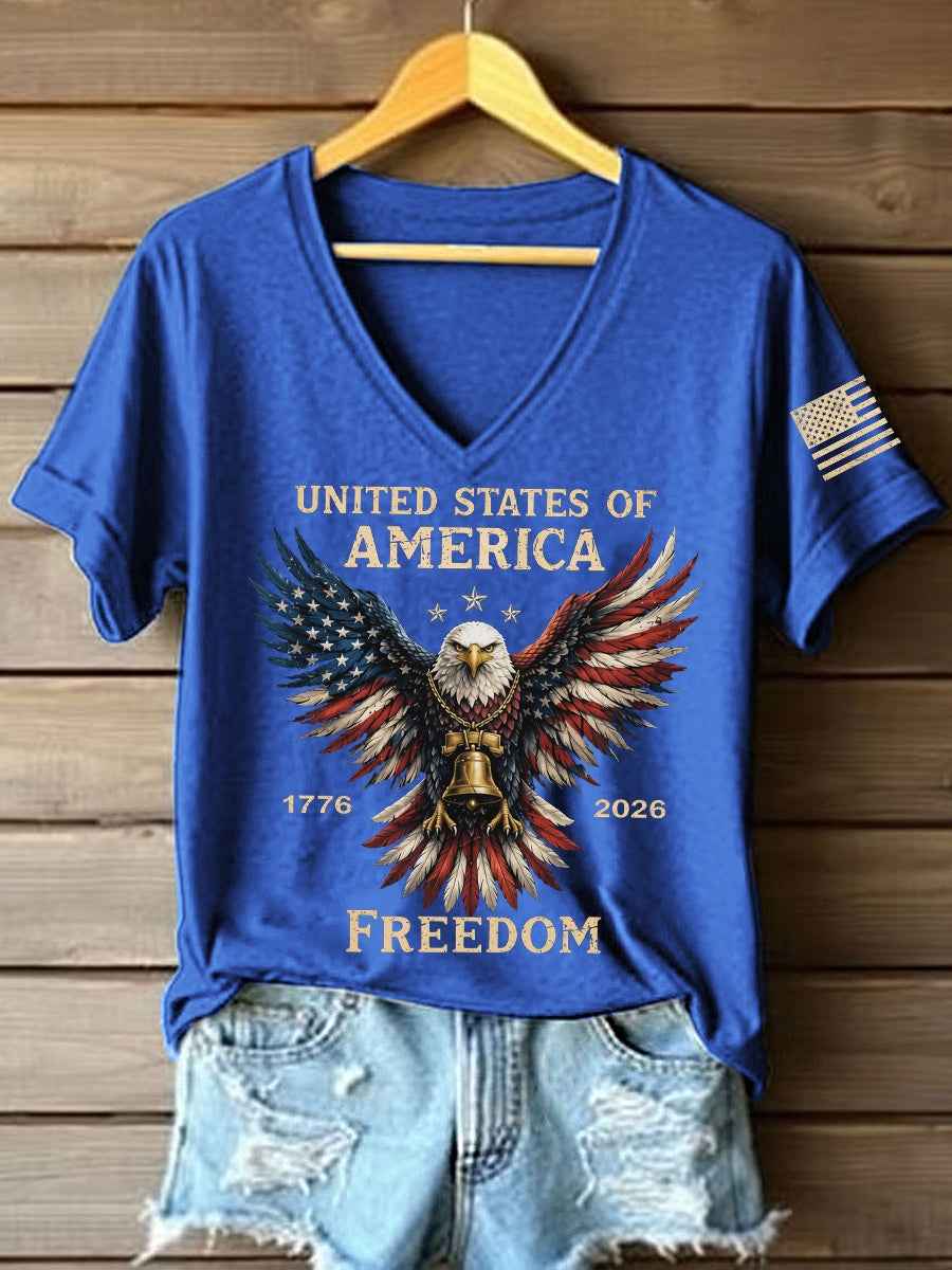 Women's America 1776-2026 V-Neck T-Shirt