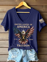 Women's America 1776-2026 V-Neck T-Shirt