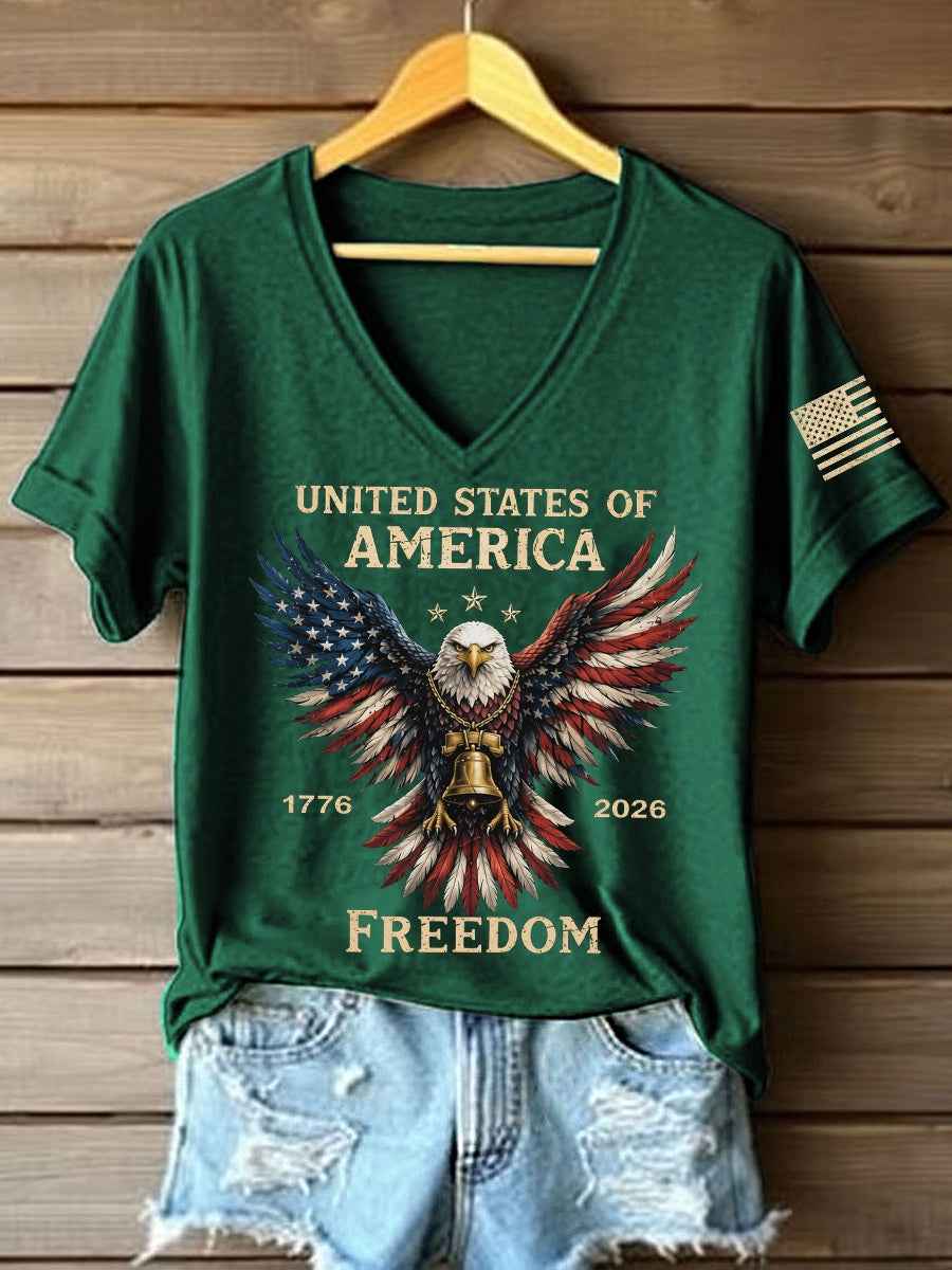 Women's America 1776-2026 V-Neck T-Shirt