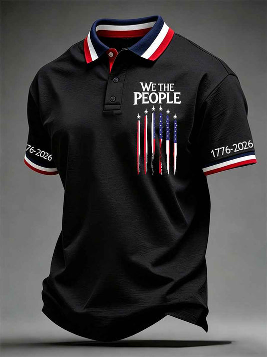 Men's Independence Day We The People Print Polo