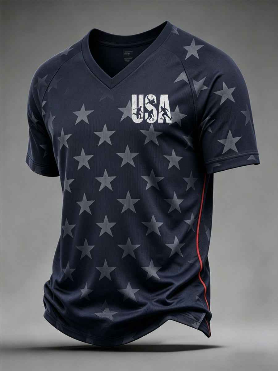 Men's Gift For Soccer Fans 2026 Soccer Gameday Casual V-Neck Tee