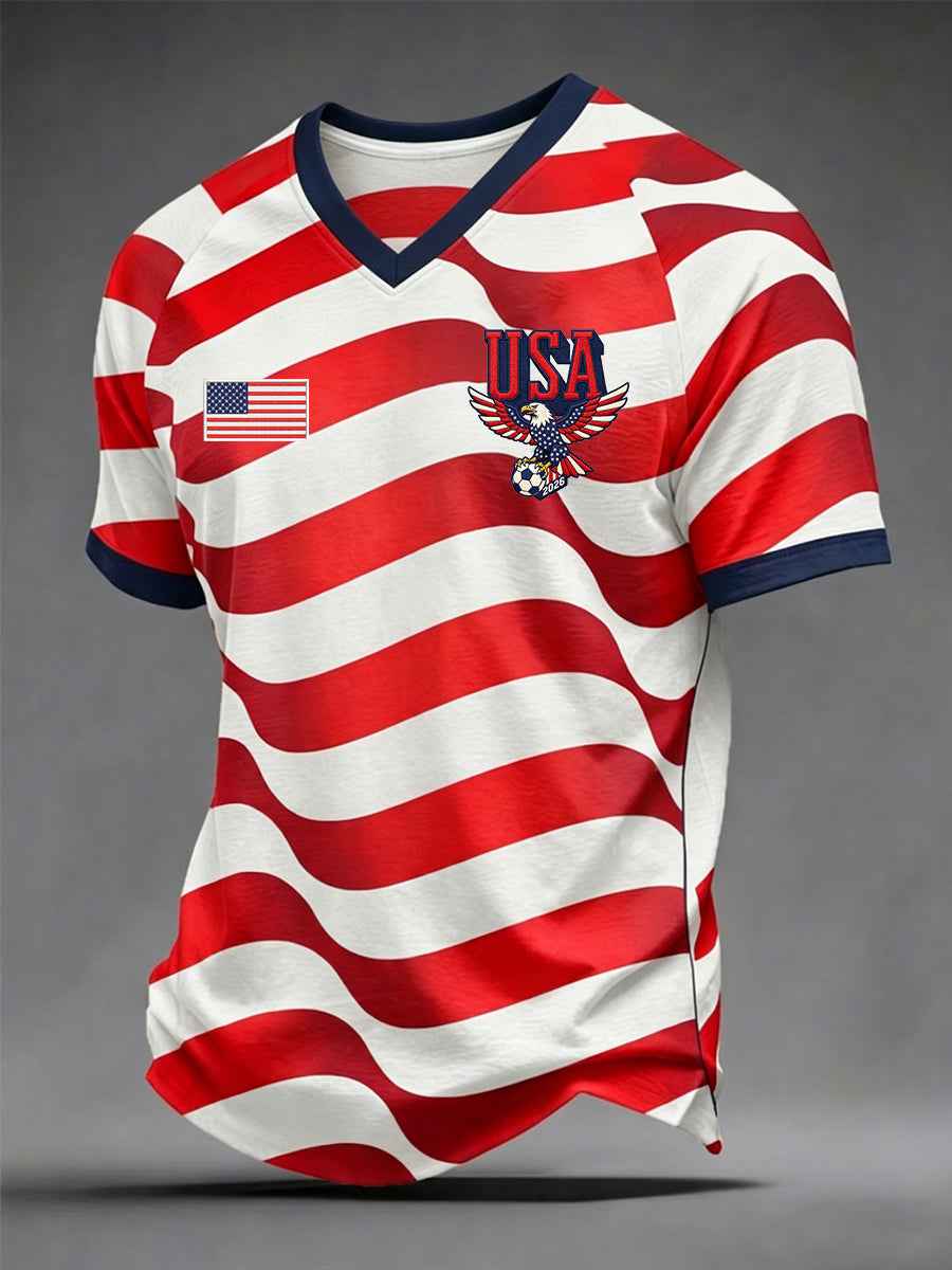 Men's Gift For Soccer Fans 2026 Soccer Gameday Casual V-Neck Tee
