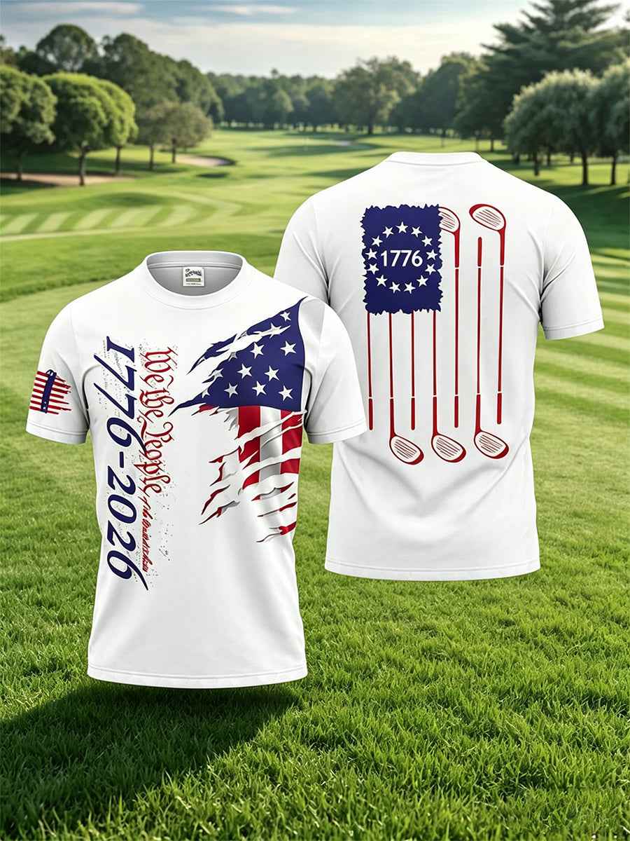 Men's Independence Day We The People 1776-2026 Print Polo