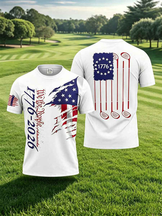 Men's Independence Day We The People 1776-2026 Print Polo