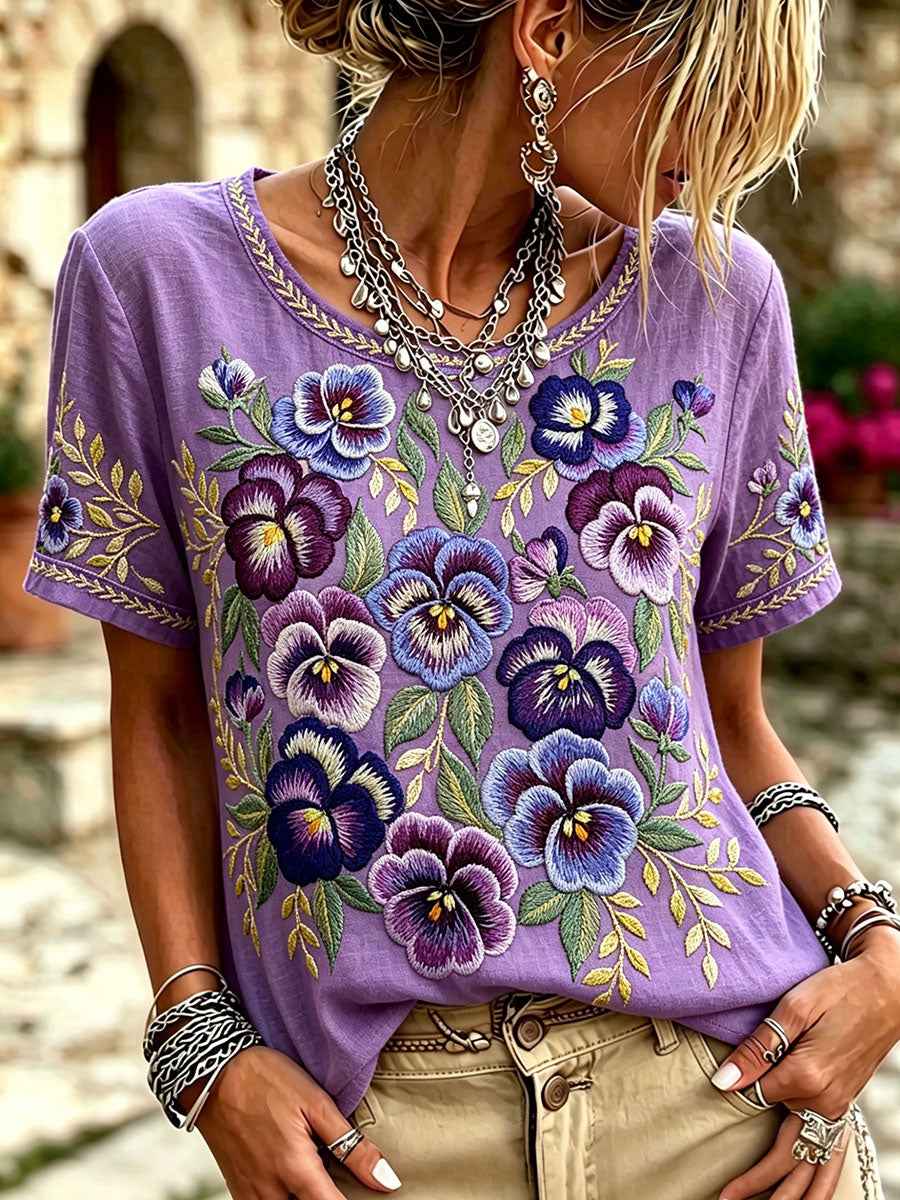 Women's Alzheimer's Purple Floral Tops