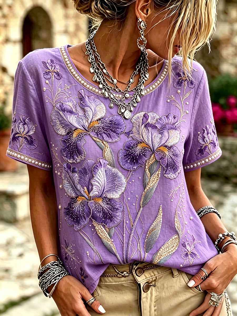 Women's Alzheimer's Purple Floral Tops