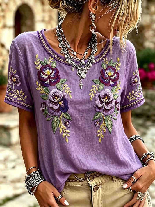 Women's Alzheimer's Purple Floral Tops