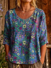 Women's Casual Alzheimer's Floral Print T-shirt gracestitchs