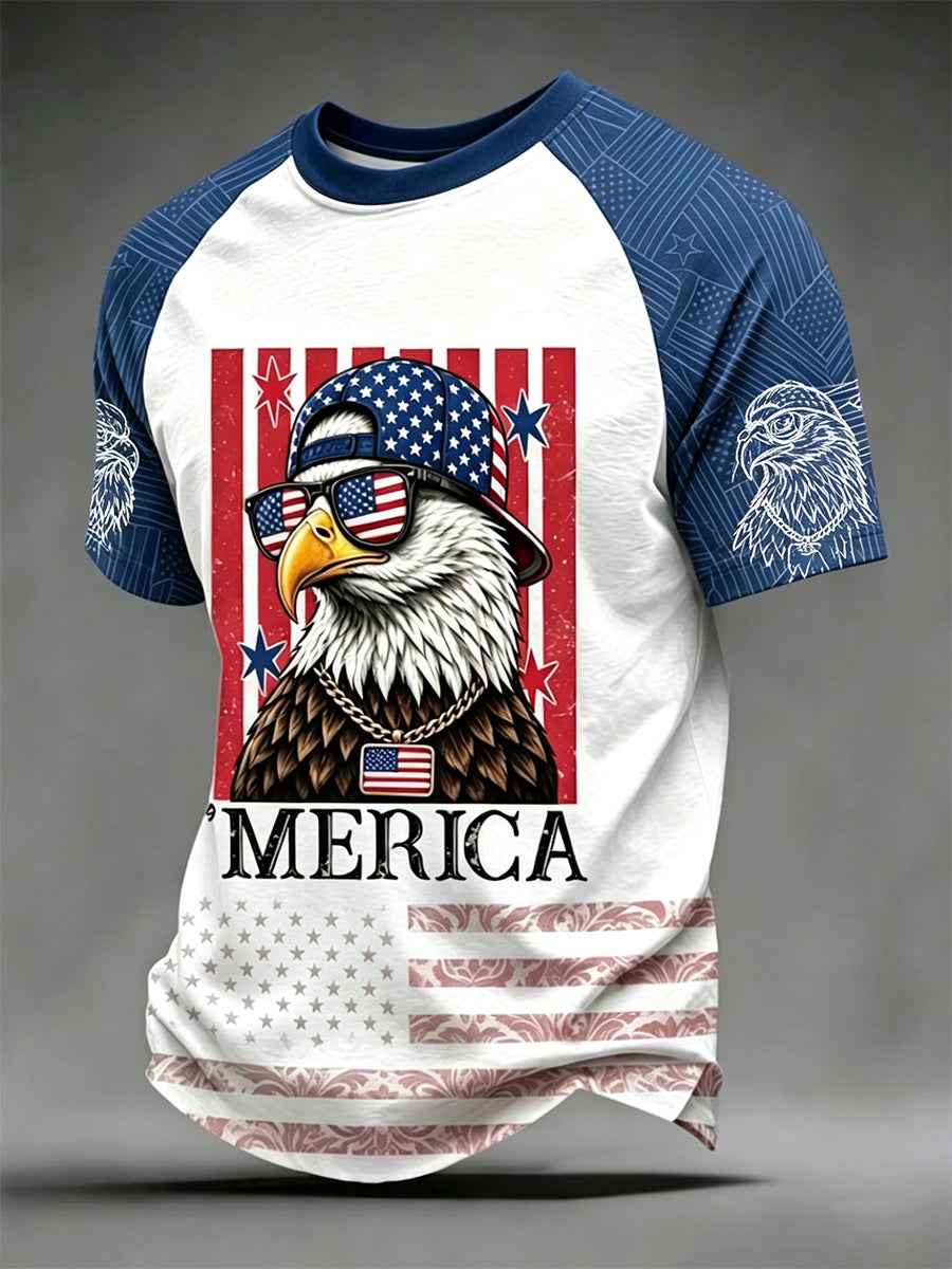 Men's Funny Vulture Independence Day Print Tee