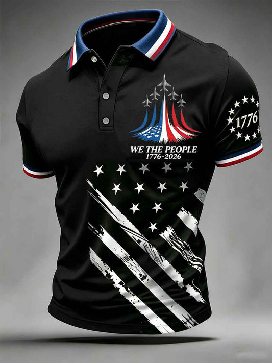 Men's Independence Day We The People Print Polo