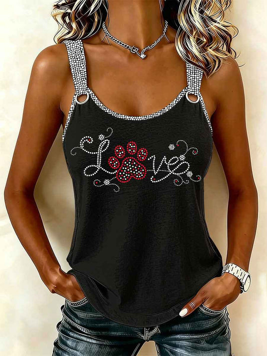 Women's LOVE Paw Print Casual Vest